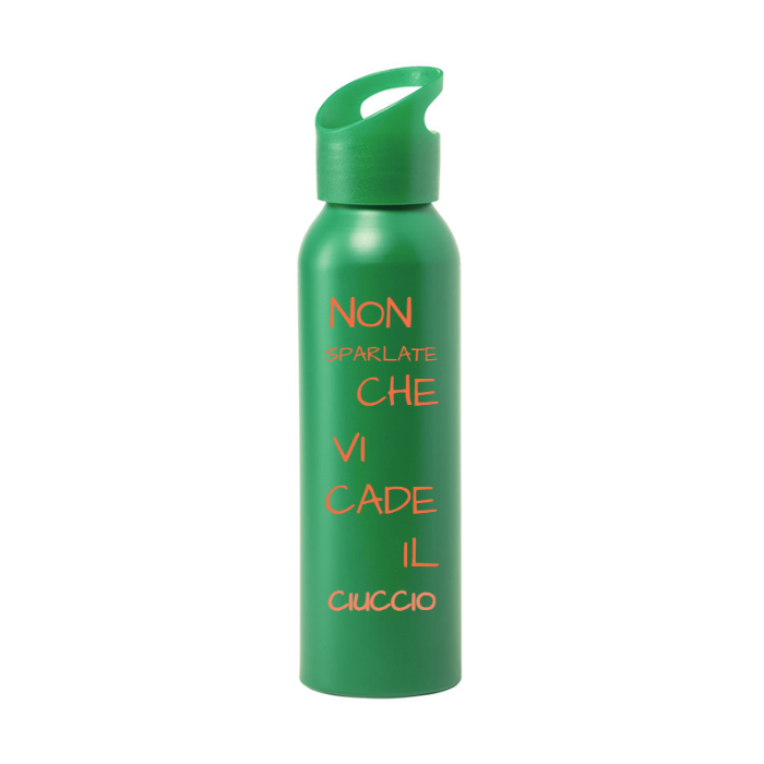 Borraccia IRONICA Alluminio Runtex 600 ml "NON SPARLATE CHE VI CADE IL CIUCCIO"