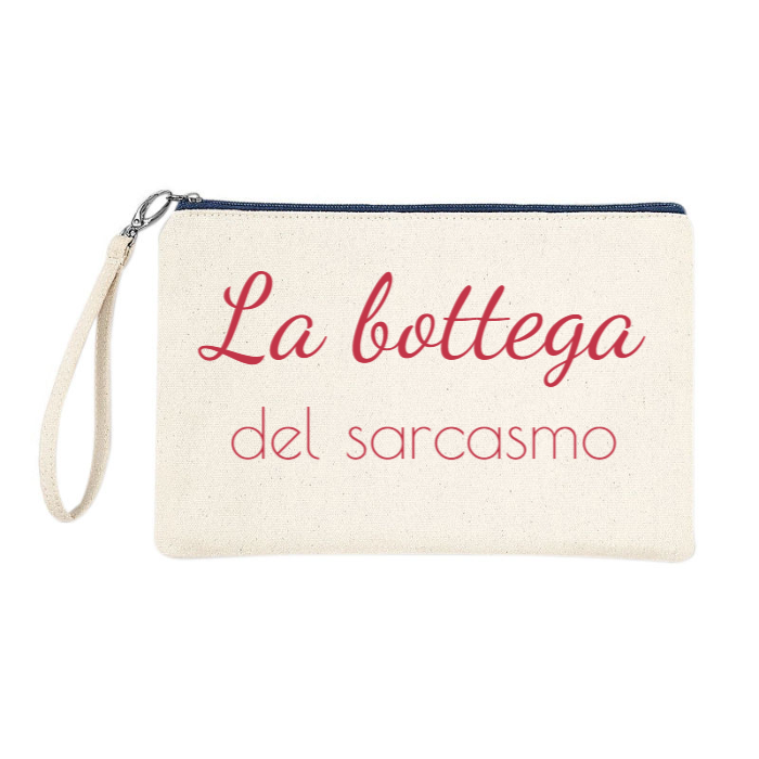 Astuccio 100% cotone Canvas " LA BOTTEGA DEL SARCASMO "