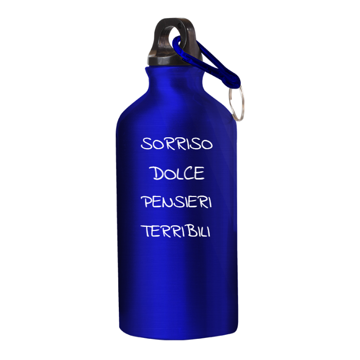 Borraccia IRONICA Alluminio 400 ml "SORRISO DOLCE PENSIERI TERRIBILI"