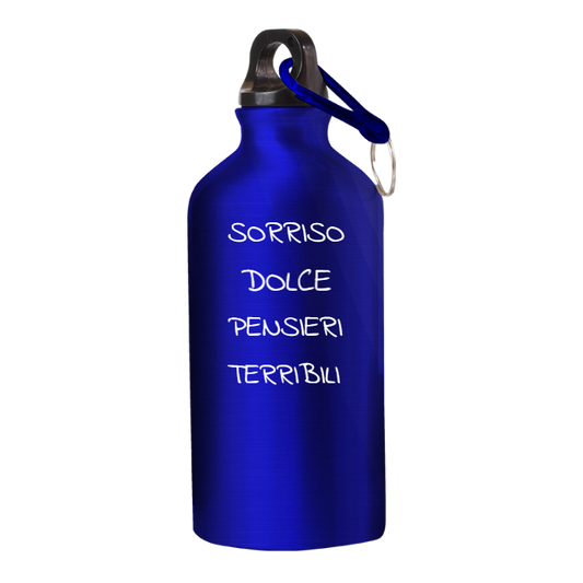 Borraccia IRONICA Alluminio 400 ml "SORRISO DOLCE PENSIERI TERRIBILI"