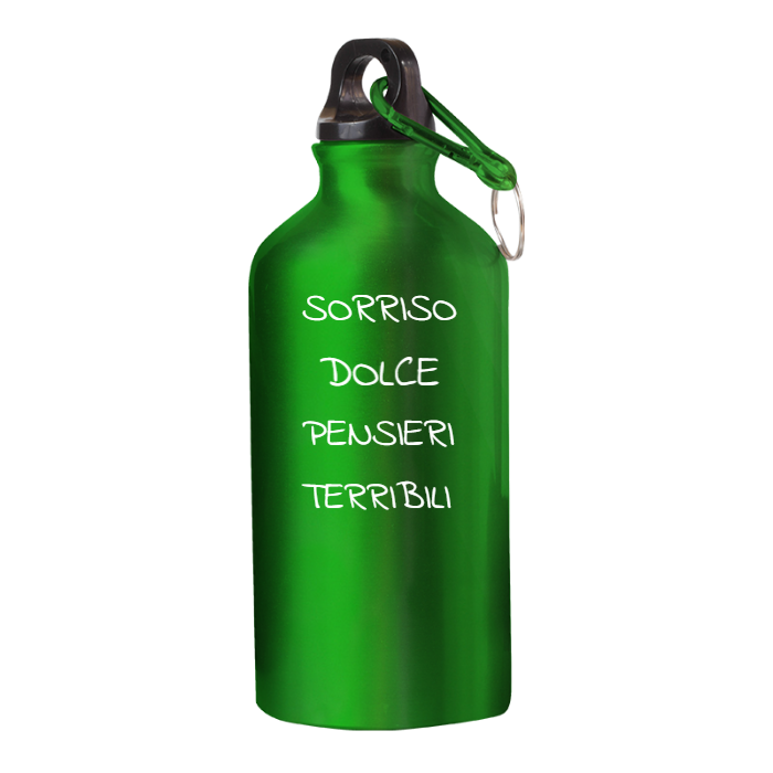 Borraccia IRONICA Alluminio 400 ml "SORRISO DOLCE PENSIERI TERRIBILI"