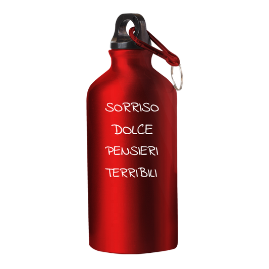Borraccia IRONICA Alluminio 400 ml "SORRISO DOLCE PENSIERI TERRIBILI"