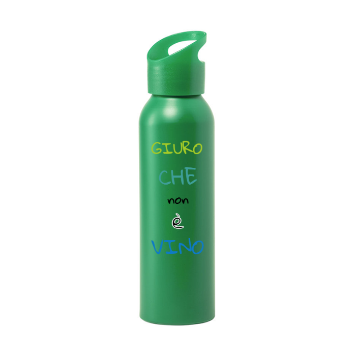 Borraccia IRONICA Alluminio Runtex 600 ml "GIURO CHE NON é VINO"