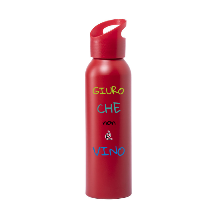 Borraccia IRONICA Alluminio Runtex 600 ml "GIURO CHE NON é VINO"