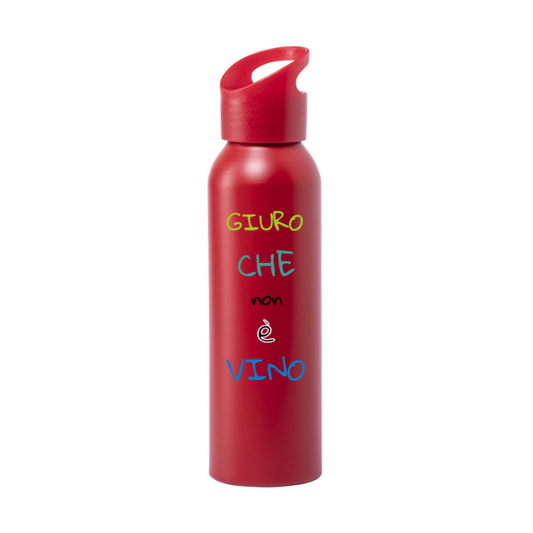 Borraccia IRONICA Alluminio Runtex 600 ml "GIURO CHE NON é VINO"