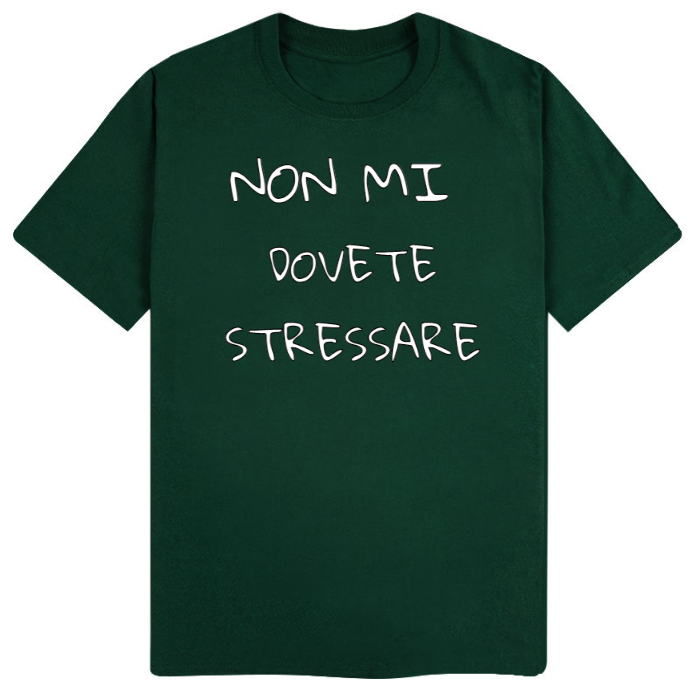 T-Shirt SARCASTICO Uomo Cotone Organico Inspire "NON MI DOVETE STRESSARE"