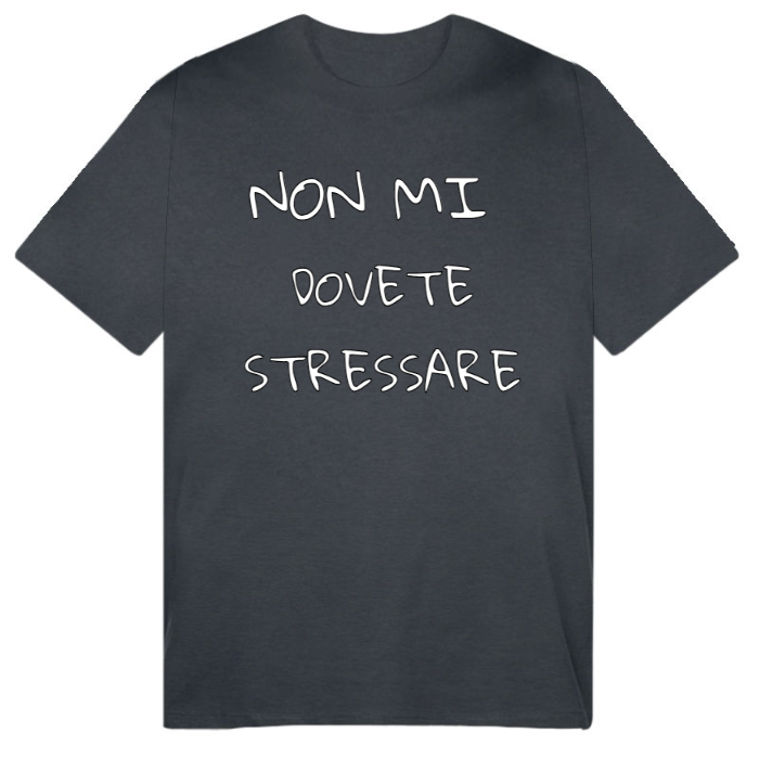 T-Shirt SARCASTICO Uomo Cotone Organico Inspire "NON MI DOVETE STRESSARE"