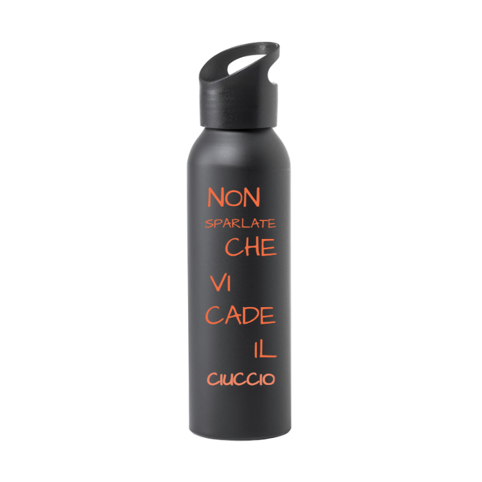 Borraccia IRONICA Alluminio Runtex 600 ml "NON SPARLATE CHE VI CADE IL CIUCCIO"