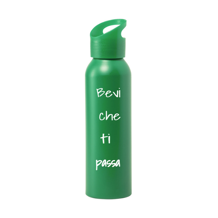 Borraccia IRONICA Alluminio Runtex 600 ml "BEVI CHE TI PASSA"