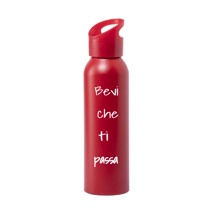 Borraccia IRONICA Alluminio Runtex 600 ml "BEVI CHE TI PASSA"