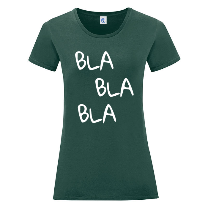 T-Shirt SARCASTICO Donna Cotone Organico Inspire "BLA BLA BLA"