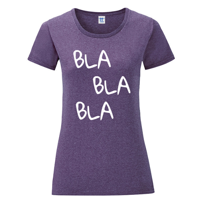 T-Shirt SARCASTICO Donna Cotone Organico Inspire "BLA BLA BLA"
