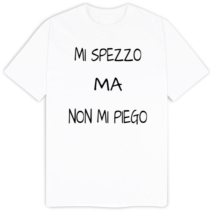 T-Shirt SARCASTICO Uomo Cotone Organico Inspire "MI SPEZZO MA NON MI PIEGO"