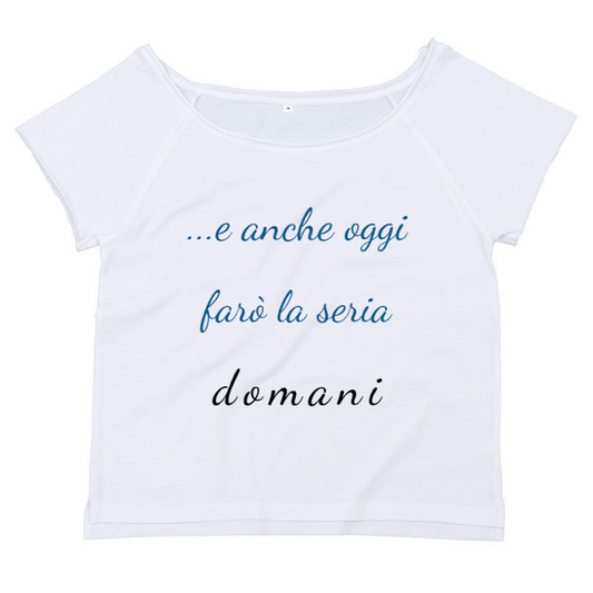 T-Shirt SARCASTICO Donna Cotone Organico Flashdance Mantis "E ANCHE OGGI FARÒ LA SERIA DOMANI"