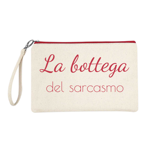 Astuccio 100% cotone Canvas " LA BOTTEGA DEL SARCASMO "