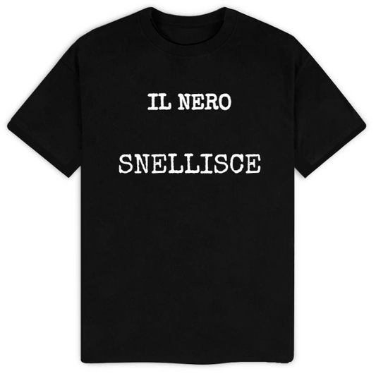 T-Shirt SARCASTICO Uomo Cotone Organico Inspire "IL NERO SNELLISCE"