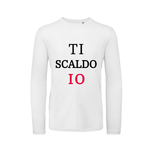 T-Shirt SARCASTICO Uomo Cotone Organico Inspire Manica Lunga "TI SCALDO IO"