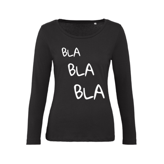 T-Shirt SARCASTICO Donna Cotone Organico Inspire Manica Lunga "BLA BLA BLA"