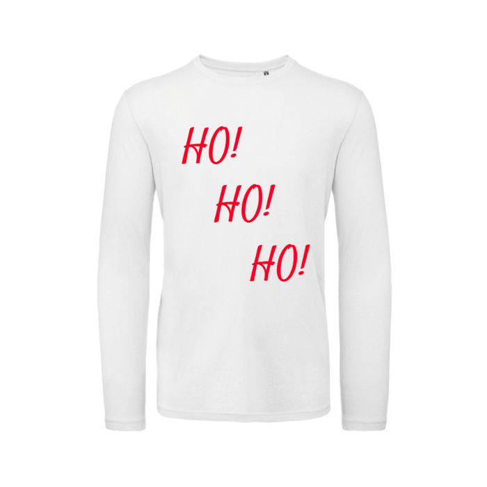 T-Shirt SARCASTICO Uomo Cotone Organico Inspire Manica Lunga "HO HO HO"
