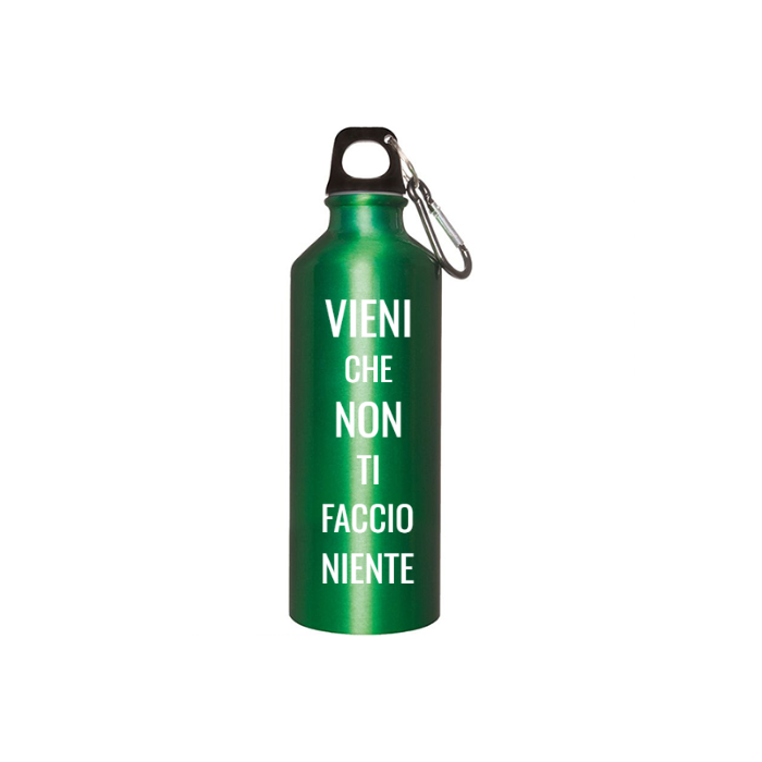 Borraccia IRONICA in alluminio 500 ml "VIENI CHE NON TI FACCIO NIENTE"