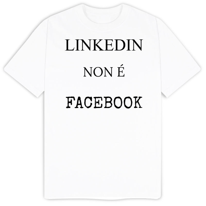 T-Shirt SARCASTICO Uomo Cotone Organico Inspire "LINKEDIN NON É FACEBOOK"